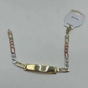 Gold filled Tri-Color Chain Bracelet